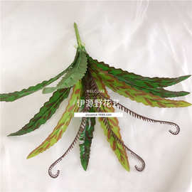 仿真大波斯叶 蕨叶波斯叶塑料水草植物墙配材点缀仿真海马波斯叶