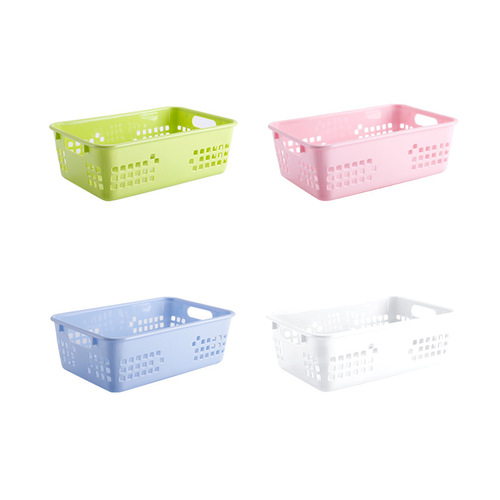 Blue remote control storage box, small basket, medium-sized plastic storage bin, kitchen snack organizer, other storage baskets