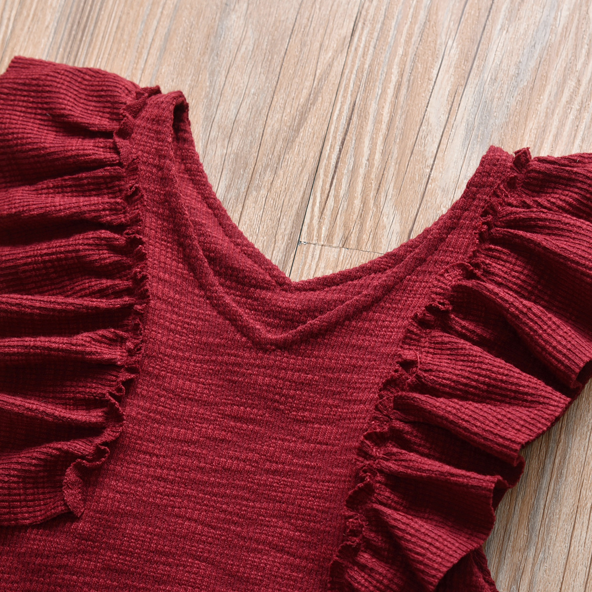 Ruffled Sleeve Onesie Image 3