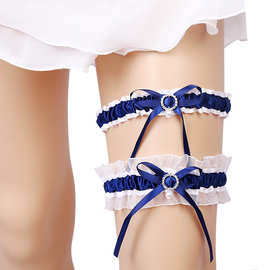 厂家新品新娘婚礼袜带 性感蕾丝腿环 蝴蝶结吊袜带 欧美婚礼用品