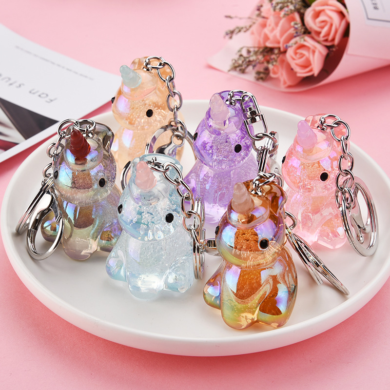 Licorne Clé De Voiture Anneau Creative Cristal Fleur De Glace Des Élèves École Sac Pendentif Petit Cadeau Sac Porte-clés En Gros display picture 4