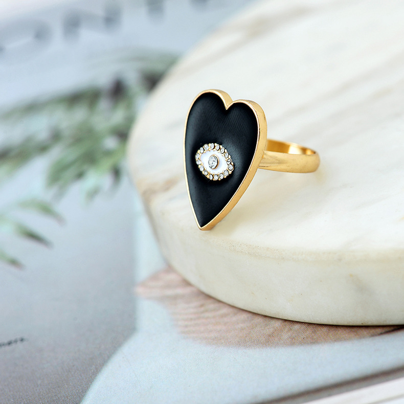 القلب على شكل قطرة نفط خاتم أزياء بسيطة اليد مجوهرات للنساء display picture 7