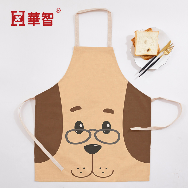 WQ009 Foreign trade Fabric art Cotton and hemp apron wholesale comic lovely originality apron Customized Cartoon personality customized