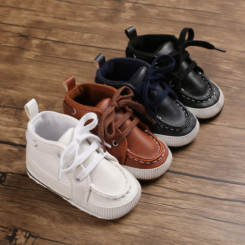 Spring and Autumn new style 0-1 year old baby toddler shoes, soft bottom baby shoes, lace-up casual walking shoes