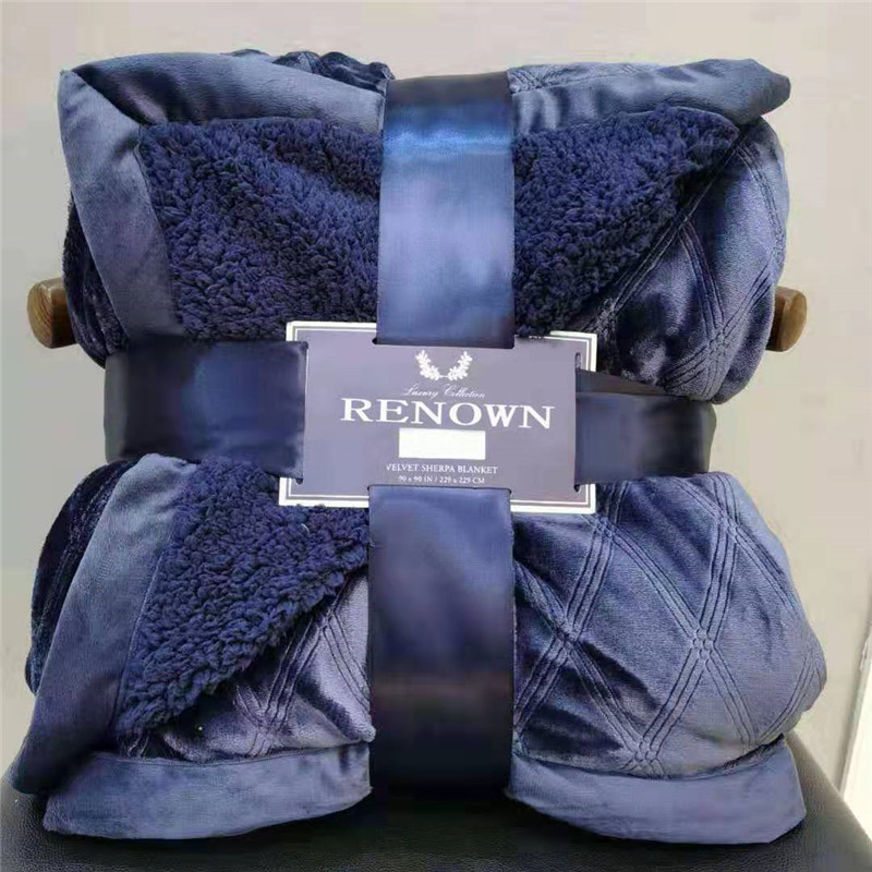 冬季夏爾巴羊羔毛絨tv毯子純色單雙人蓋毯加厚雙層法蘭絨毛毯現貨