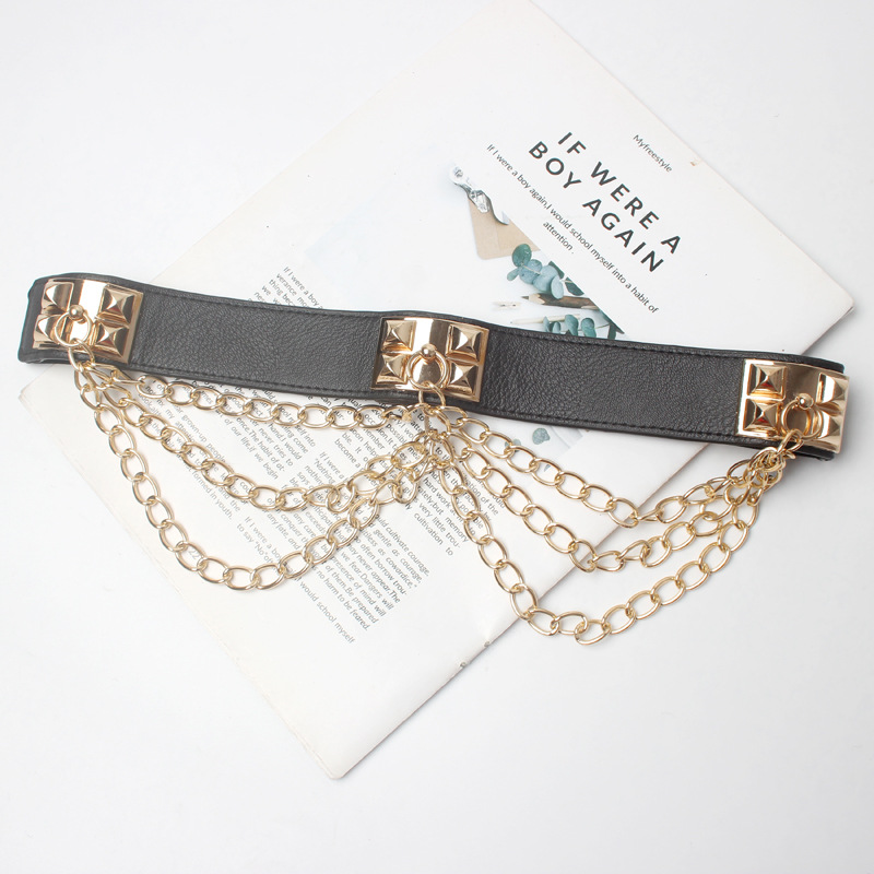 Golden universal fashionable metal waist belt