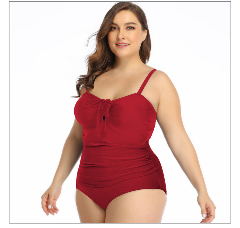 wholesale clothing vendor Nihaostyles pleated sling solid color split swimsuit NSGM67202