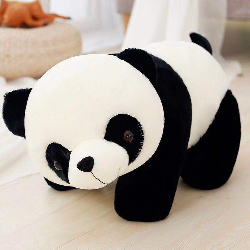 Panda muñeca de peluche de juguete abrazo Panda oso muñeca blanco y negro hoja de bambú Panda rascarse muñeca máquina muñeca