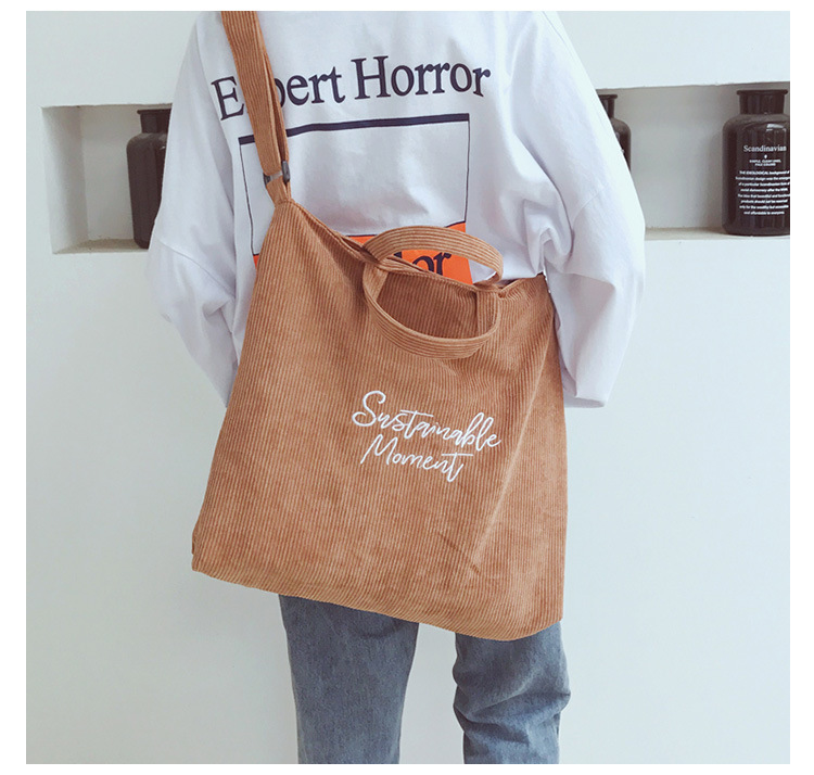 Corduroy Canvas Tote Bag - Image 7