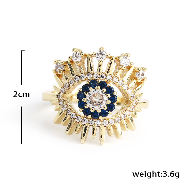 Devil Eyes Micro Diamond Ring Exaggerated Personality Korean Joint Ring Wholesale display picture 1