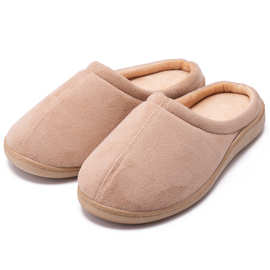 拖鞋跨境电商亚马逊纯色情侣保暖韩版居家休闲办公秋冬保暖棉拖鞋