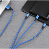 Universal nylon woven charging cable, 1.2m, three in one