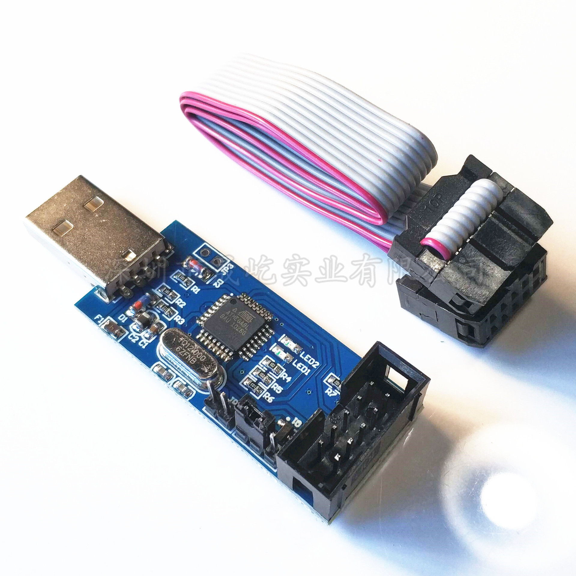 51 AVR 编程器 ISP USBASP下载器 USBISP 下载线带自恢复过流保护