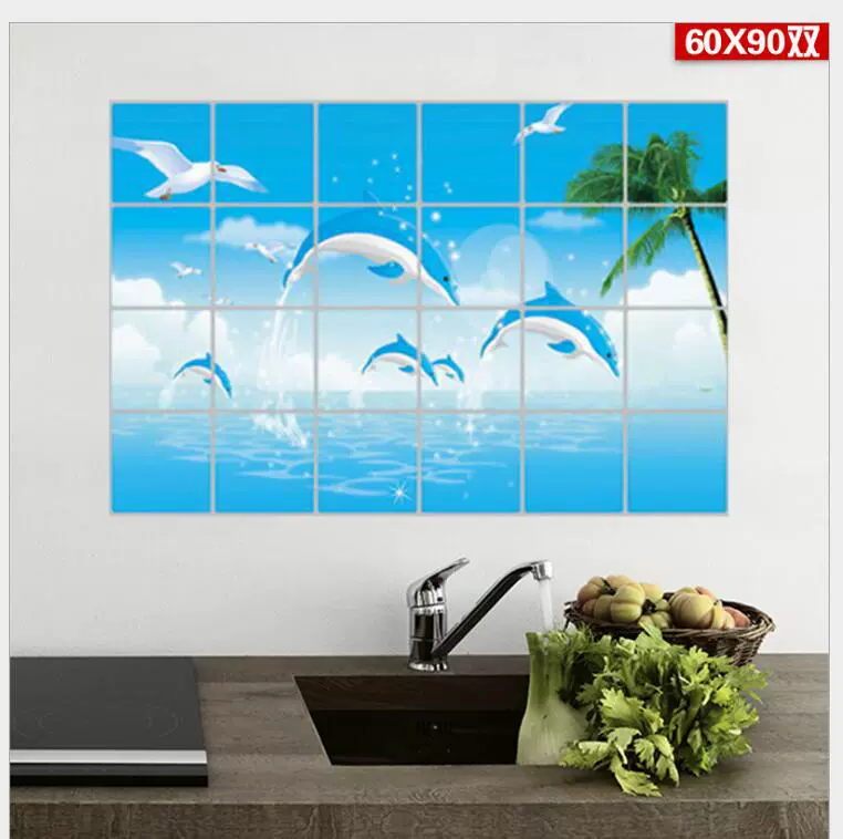 工厂直发60*90厨房防油贴纸装饰灶台瓷砖贴画油烟机防油烟油烟贴