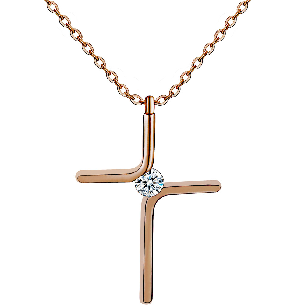 New Simple Cross Pendant Titanium Steel Necklace display picture 1