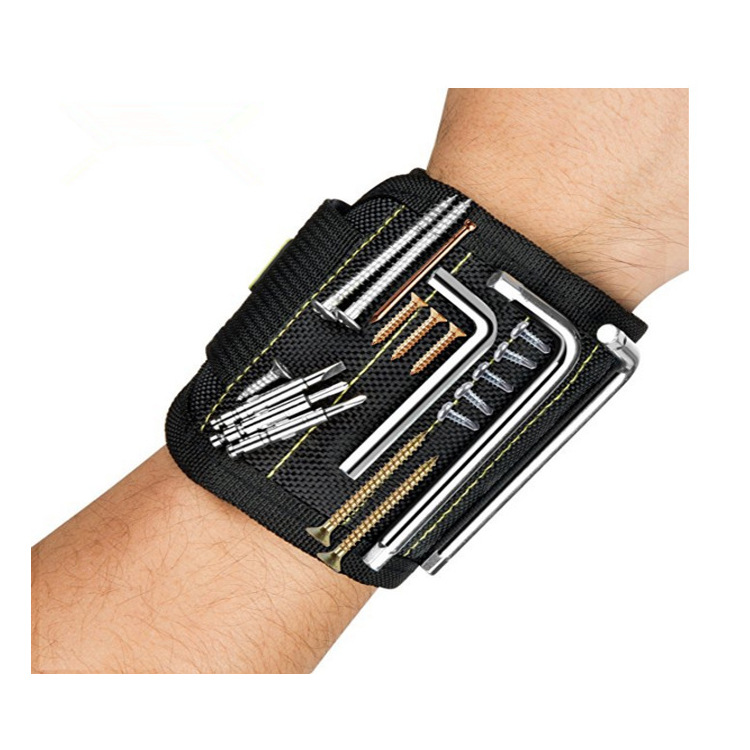 深圳工厂供应 磁性腕带工具捡拾器 五排磁性 尼龙魔术贴手腕带