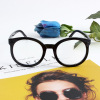 Xiaofugui's same black frame anti -Blu -ray glasses arrow flat light mirror net red big round frame Su Yanxiu face glasses frame