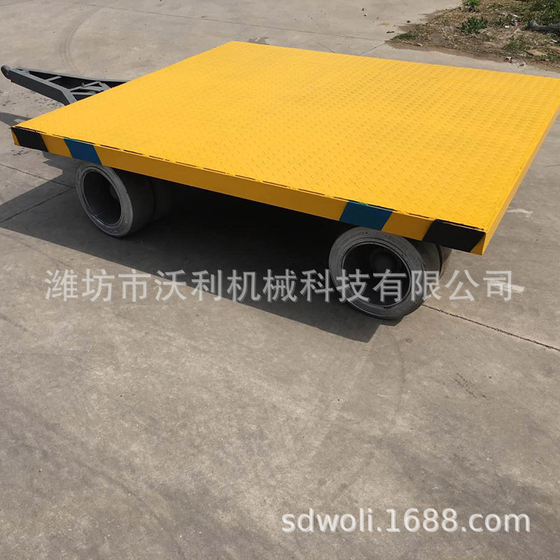 3吨厂房牵引式运输平拖车 四轮转向物流运输周转平台 手推平板车|ms