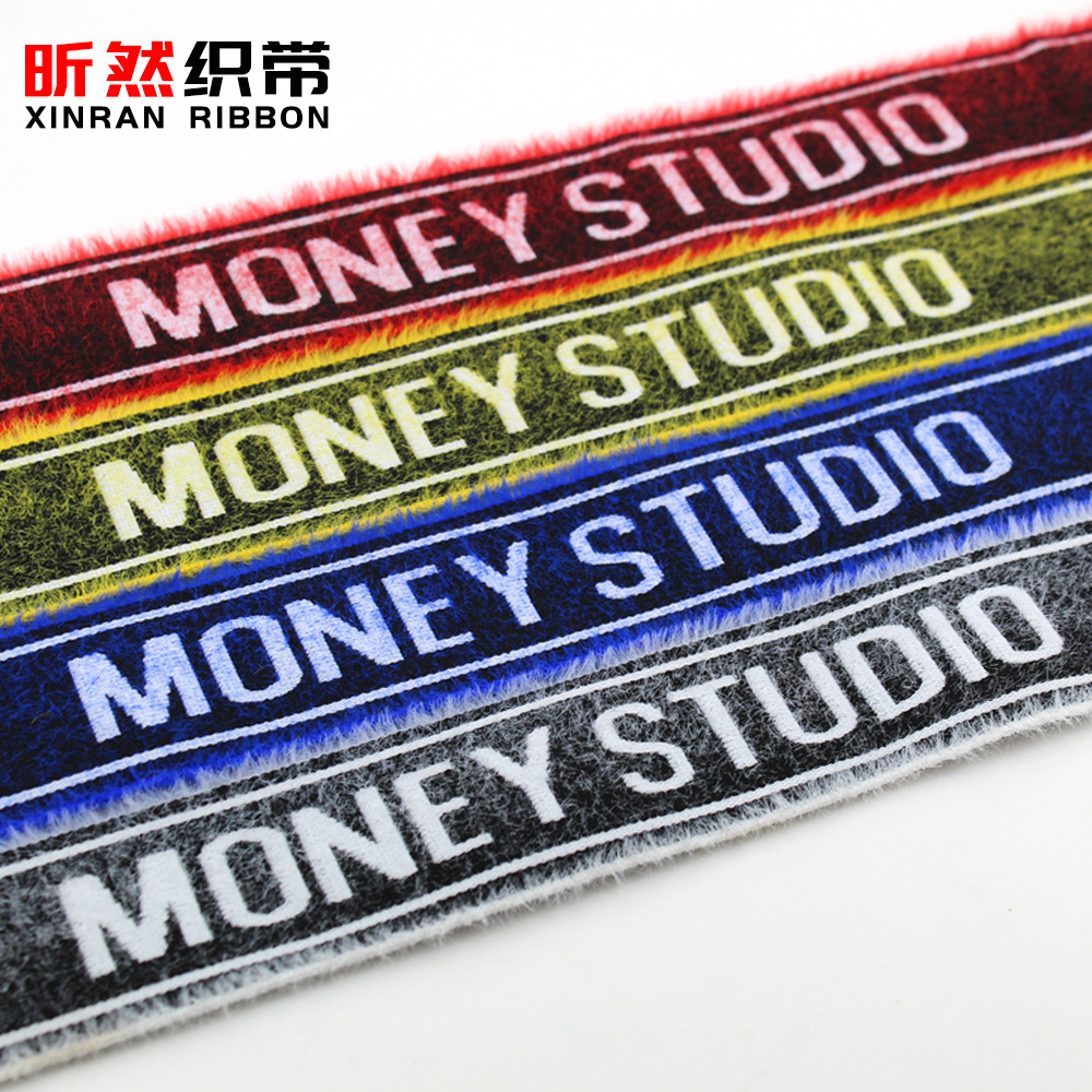 现货供应4.5CM貂绒提花松紧带 支持定做高弹裙子裤子腰头电脑提花