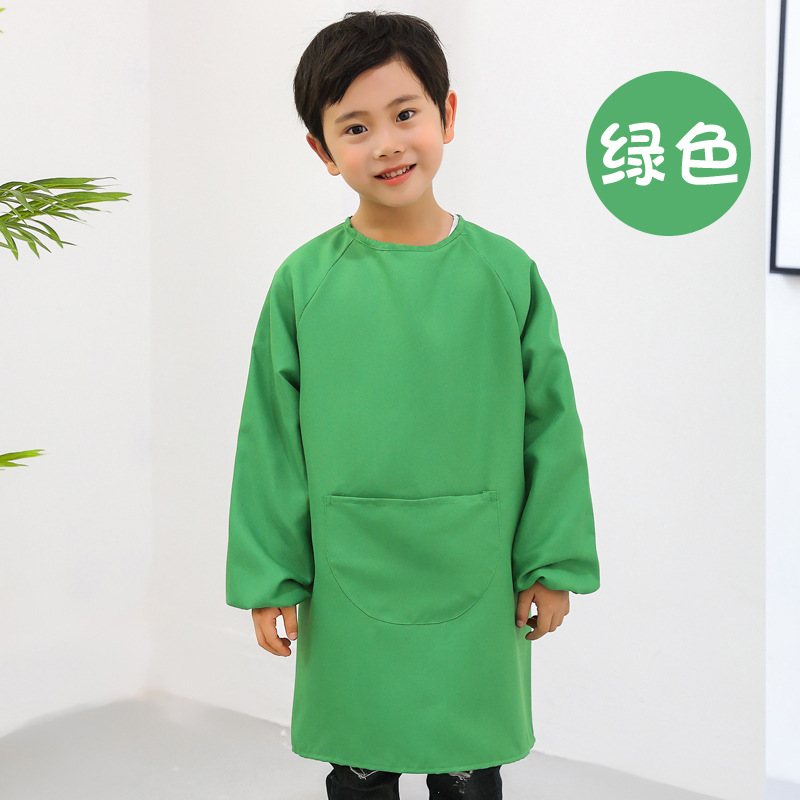Topo infantil largo delantal de manga larga logotipo personalizado jardín de infantes pintura pintura anti-impresión de abrigo protector