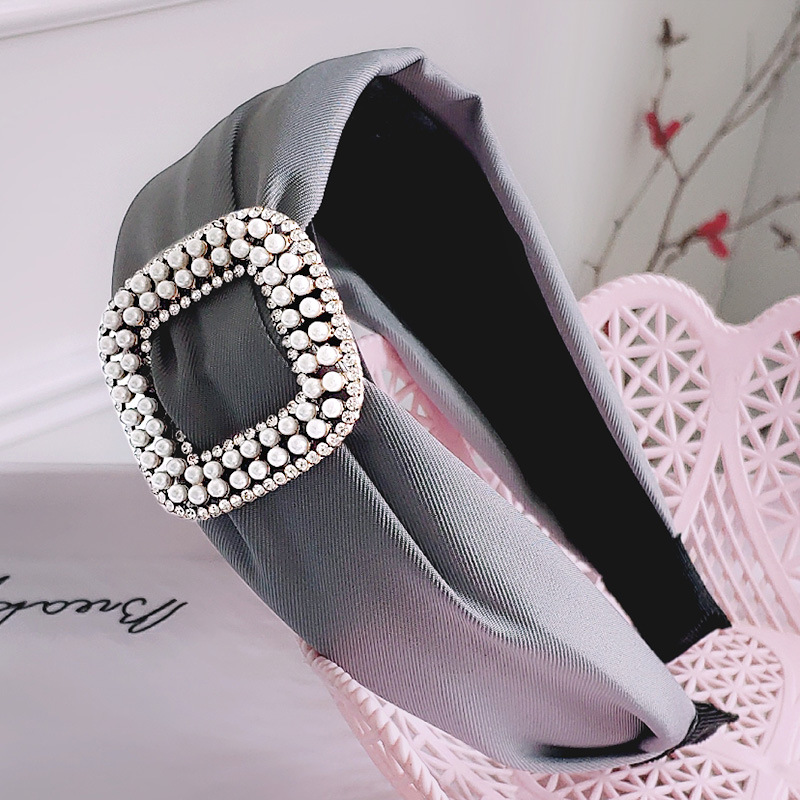 New Wide-sided Rhinestone Pearl Headband display picture 6