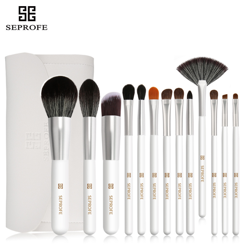 New style makeup brush set 13 loose powder blush makeup brush set beauty tools wooden handle makeup brush factory