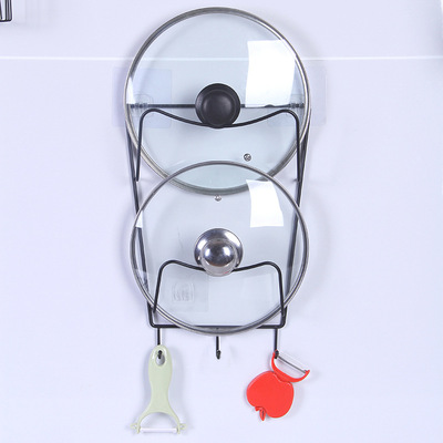 铁艺双层锅盖架菜板置物架免打孔壁挂厨房锅盖收纳架菜板架