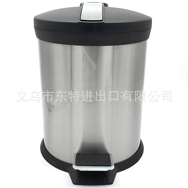 Factory direct sales of stainless steel trash cans, indoor paper baskets, foot-operated trash cans, frosted 430 classified trash cans detail image 2