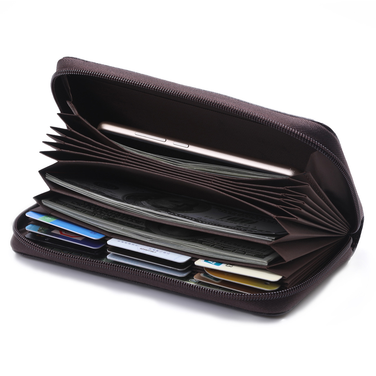 165g Weight Polyester Lining Material Zipper Closure Type Business, Travel Occasion Leather Material Solid Color Pattern Unisex Gender Fashion Style Square Shape Coffee, Pink, Purple, Red, Blue, Black Color Anti-rfid Creative Men's And Women's Leather Long Wallets Multi-function Zipper Wallet 26