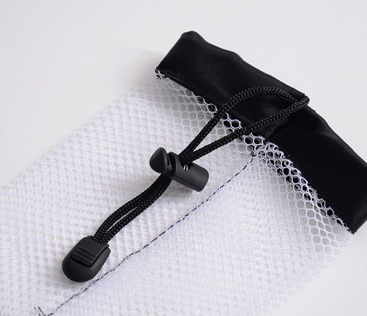 瑜伽巾網(wǎng)布束口收納袋 毛巾抽繩黑色編織袋 瑜伽墊滌綸網(wǎng)布袋