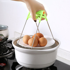 Heat-resistant clamp bowl plate lifter tray tongs stainless steel anti-slip home-use bowl tool