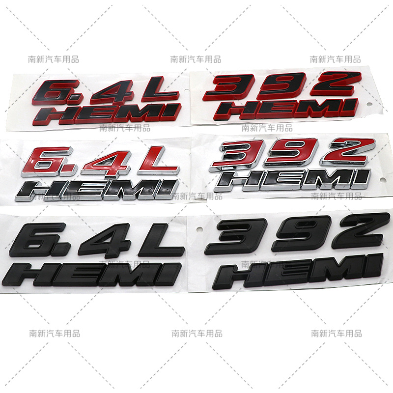 thumbnail for 6.4L HEMI car stickers suitable for Grand Cherokee Dodge 392HEMI car logo modification Fender logo