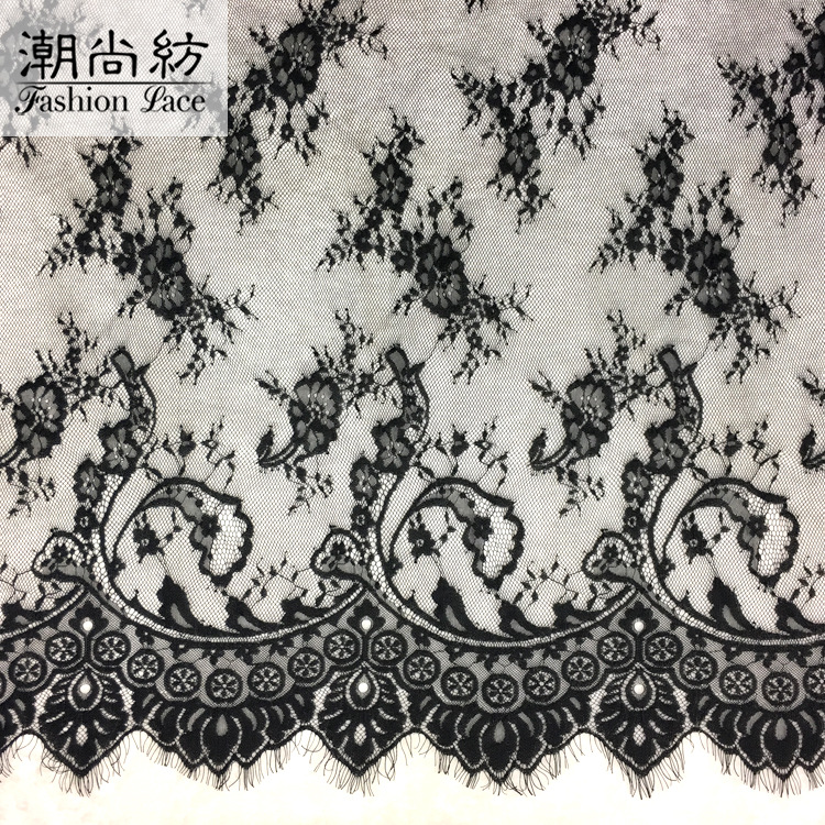 爆款蕾丝花边面料辅料 性感内衣眼睫毛蕾丝花边 现货花边批发