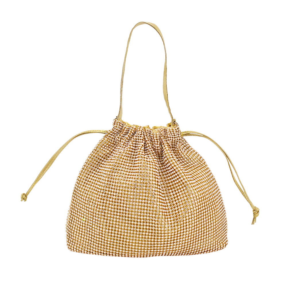 Women's Small Polyester Solid Color Fashion Rhinestone Bucket String Bucket Bag display picture 4