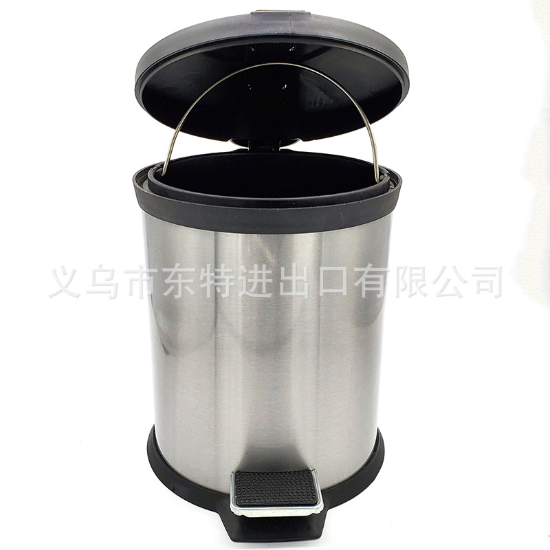 Factory direct sales of stainless steel trash cans, indoor paper baskets, foot-operated trash cans, frosted 430 classified trash cans detail image 6