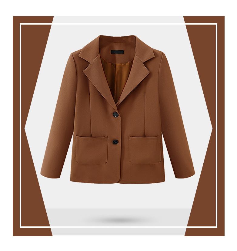 all-match loose mid-length solid color long-sleeved jacket NSJR22602