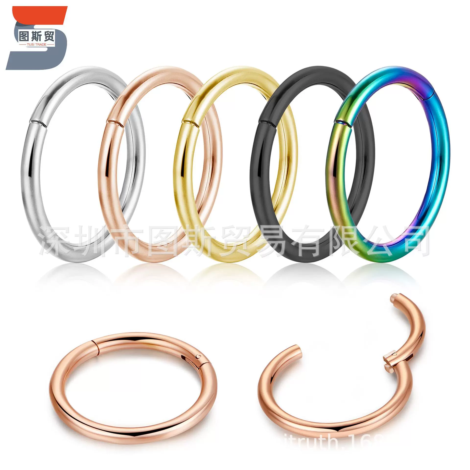 不锈钢穿刺饰品耳饰圆形耳扣钛钢耳圈闭合环耳环接口圈厂家现货