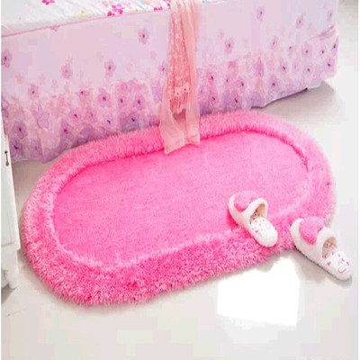 特价简约家用加厚弹力丝椭圆形家用地毯床边卧室防滑家用地垫地毯|ru