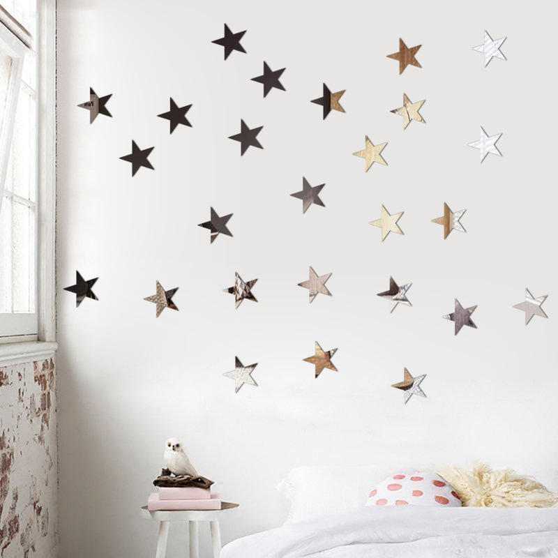 Starry Sky Mirror Wall Stickers 3d Decorative Acrylic Decals_voghion.com