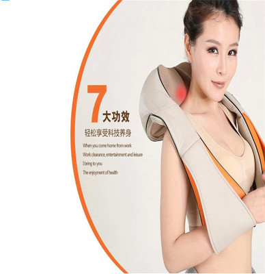 廠家直銷多功能家用按摩披肩頸椎可調節敲擊揉捏捶打按摩器