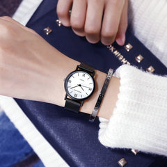 Academic-style fresh and clean feminine student watch, Korean version, simple and casual fashionable trend, versatile matching couple watch for men