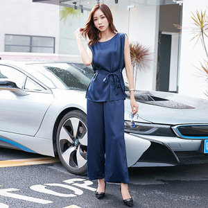 Summer New Fashion Suit Slim High-waisted Broad-legged Trousers