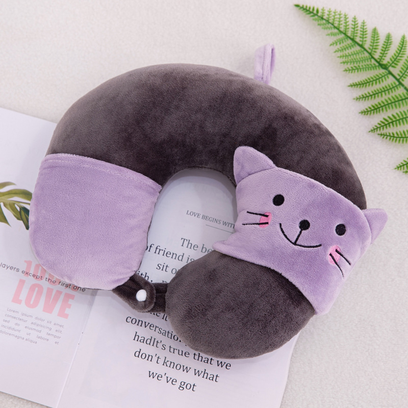 Almohada cervical creativa con diseño animal en forma de U con antifaz dos en uno regalo promocional personalizable
