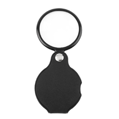 Mini 50mm leather magnifying glass with flexible handle leather case Folding leather case magnifying glass Pocket magnifying glass