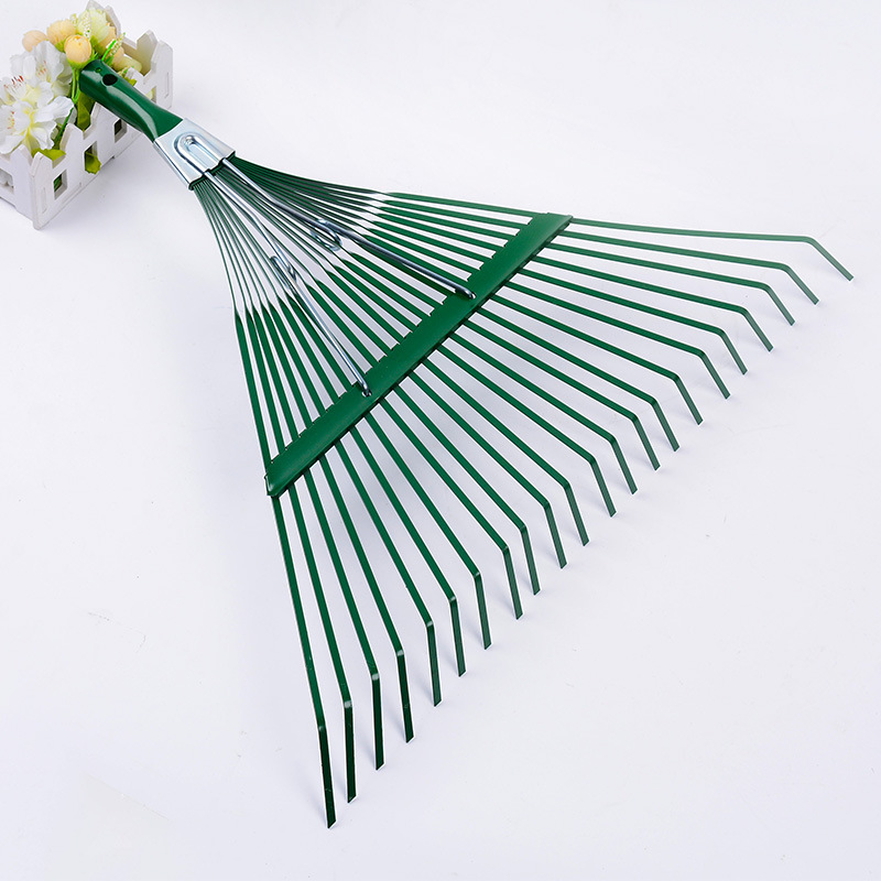 厂家直销 农用工具22齿园林铁耙子搂草耙家用耙枯叶 木柄防滑