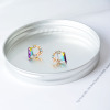 Cute earrings, fresh enamel, South Korea, flowered, french style