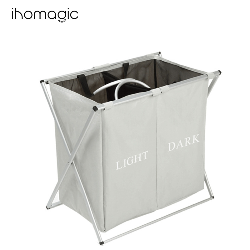 鋁合金折疊臟衣籃 家居日用牛津布置物盒 衣服被子玩具收納整理箱