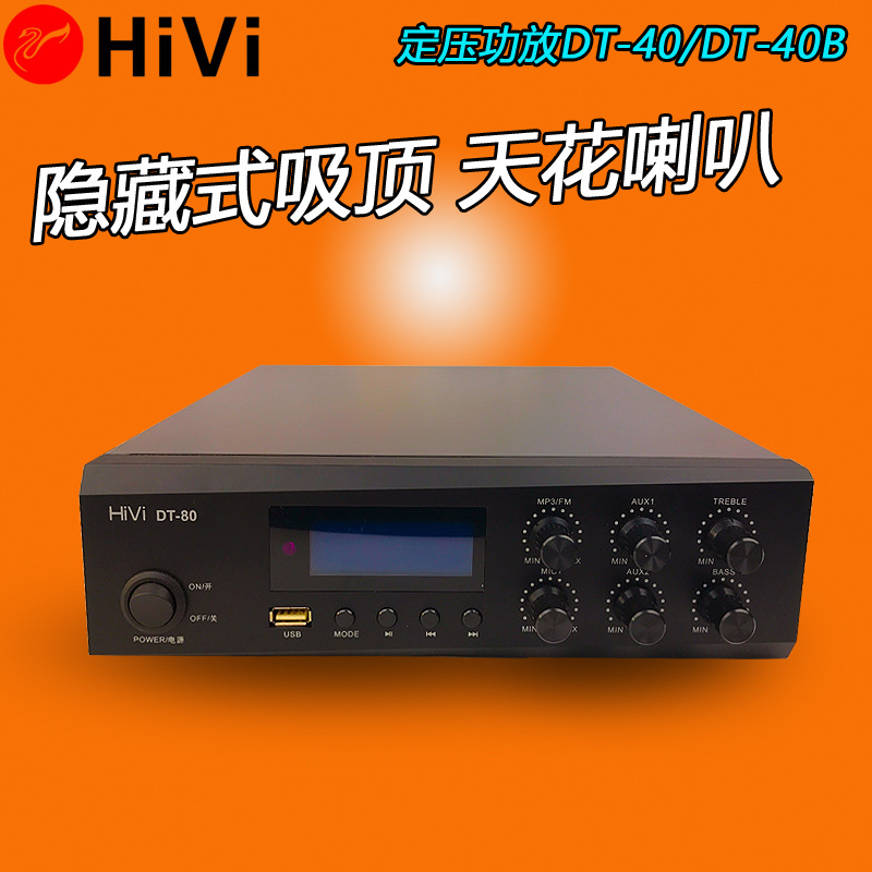 Hivi/惠威套装5寸天花吸顶喇叭dt-40惠威USB功放功40w