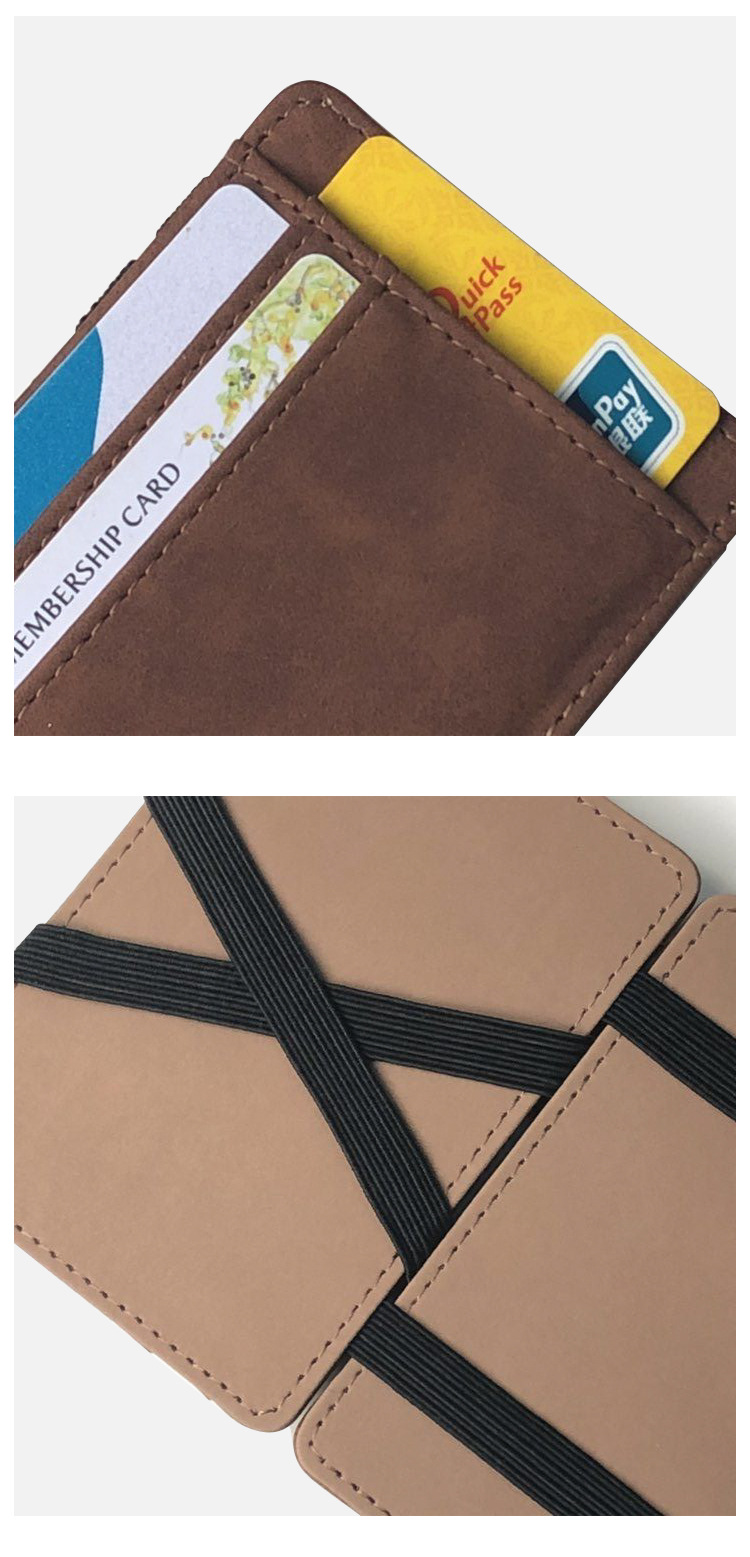 Korean Fashion Wild Creative Models Matte Leather Magic Wallet Card Package Zipper Coin Purse Men's Wallet Wholesale Nihaojewelry display picture 11
