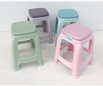 廠家批發天裕家用塑料凳子加厚成人可疊放高凳客廳餐廳簡易高凳子